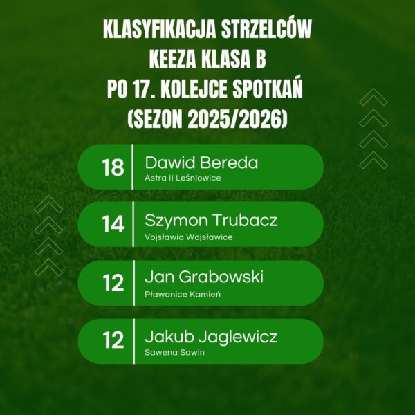 Klasyfikacja strzelców po 17. kolejce spotkań